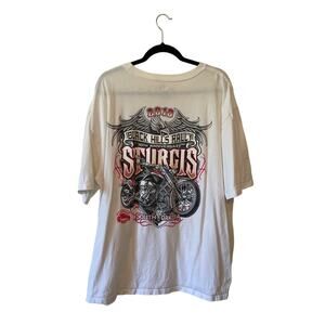 Sturgis 2XL Bass Pro Shops white short sleeve t-shirt biker motorcycle 2010